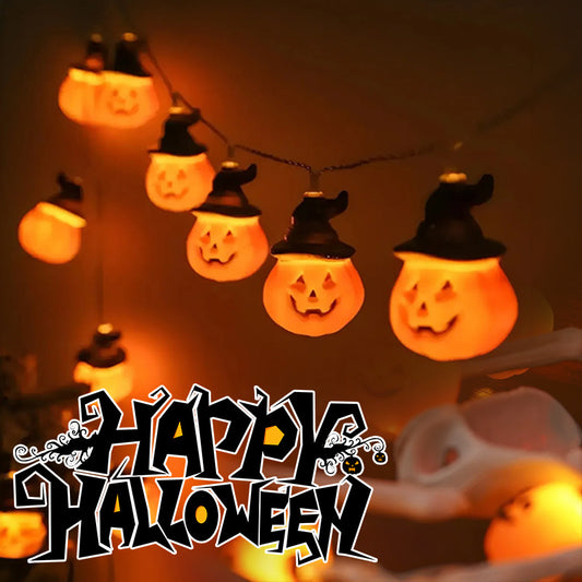 PVC Zacht Materiaal Halloween Verlichtingsketting Pompoen Spookvleermuis Modelleringslamp Binnen- en Buitenhuisdecoratie