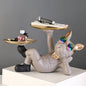 Modern Art Golden Tray Bulldog Sculpture